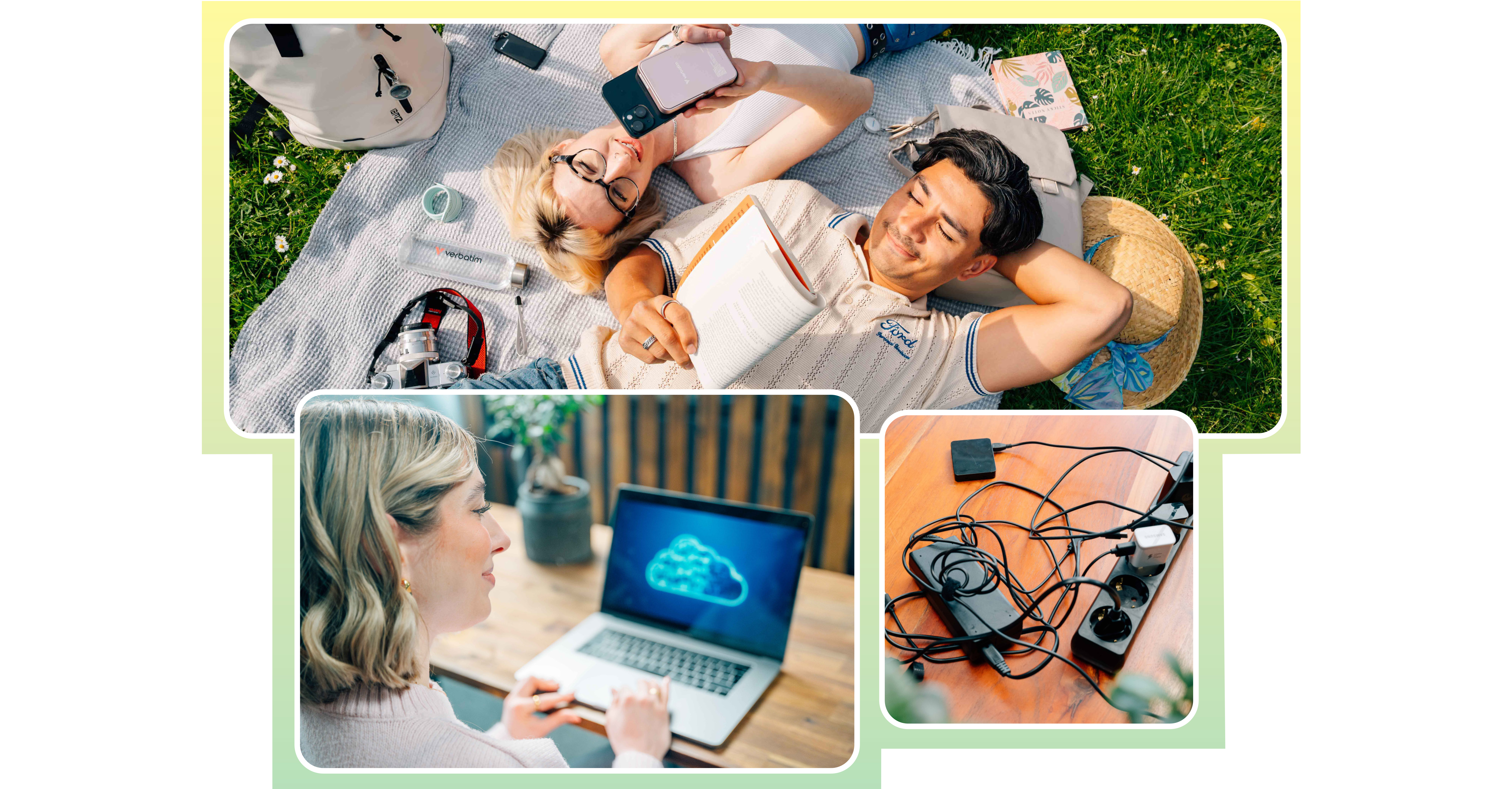 Rubrik för lagring och säkerhetskopiering med vårtema