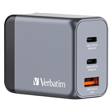 65W 3‑Port GaN Wall Charger