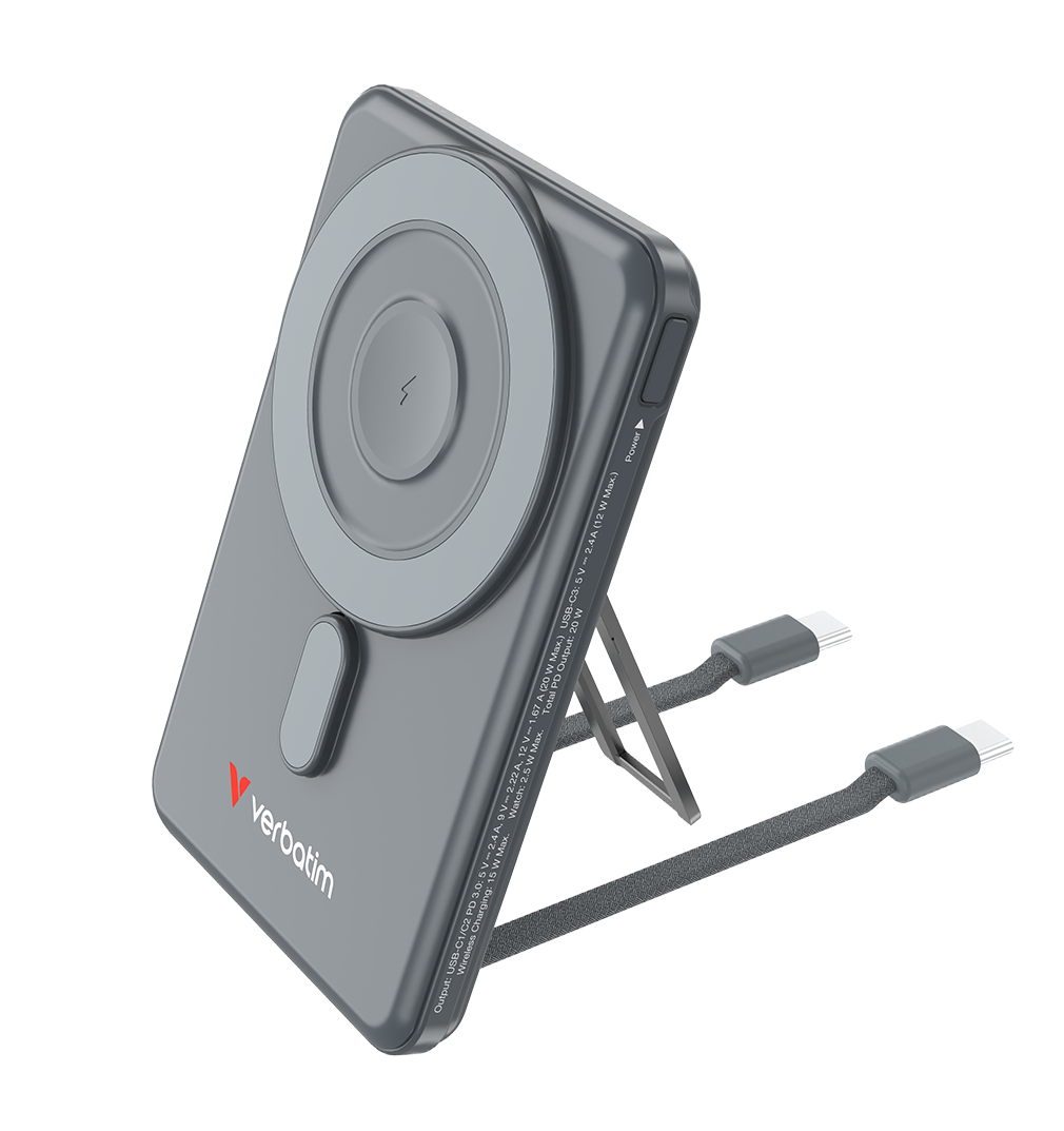 Charge 'n' Go Magnetic Wireless Power Bank con due cavi 5.000mAh