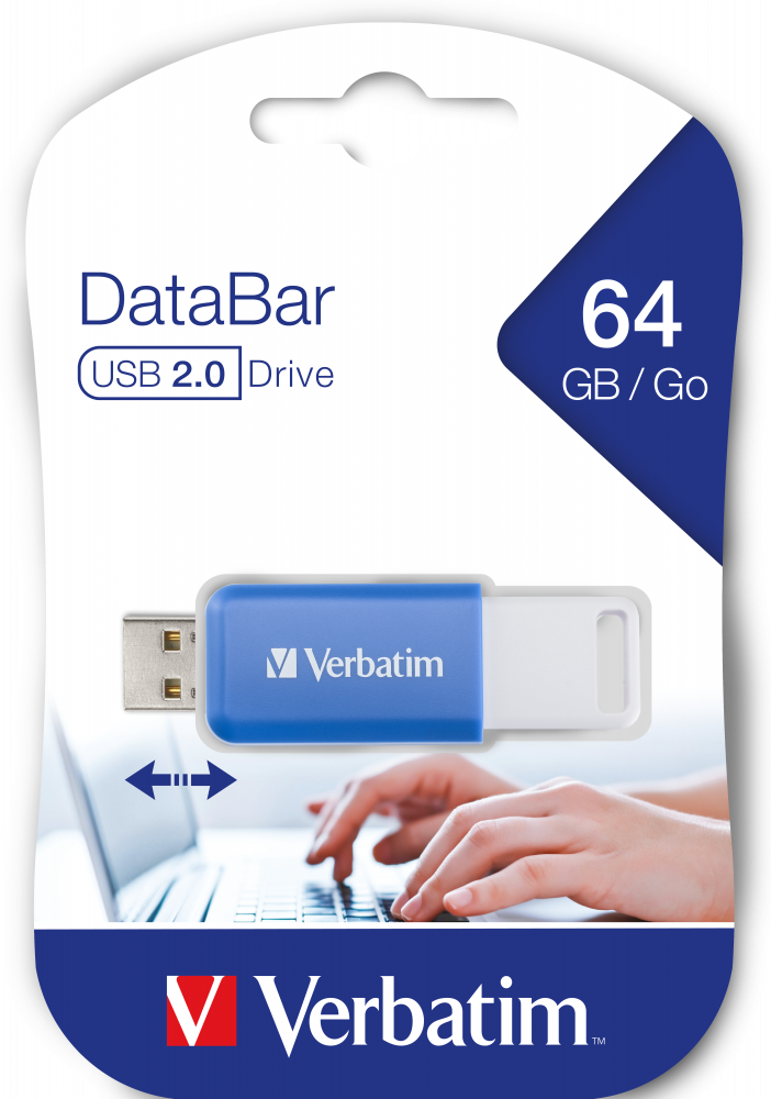 USB-накопитель DataBar 64 ГБ, синий