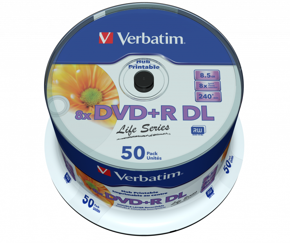 DVD+R Double Layer Inkjet Printable 8x Life Series