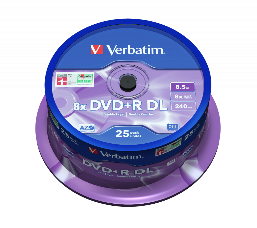 DVD+R Double Layer matzilver