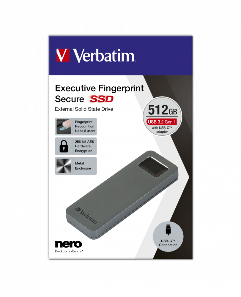 Executive Fingerprint Secure SSD USB-C 512 GB