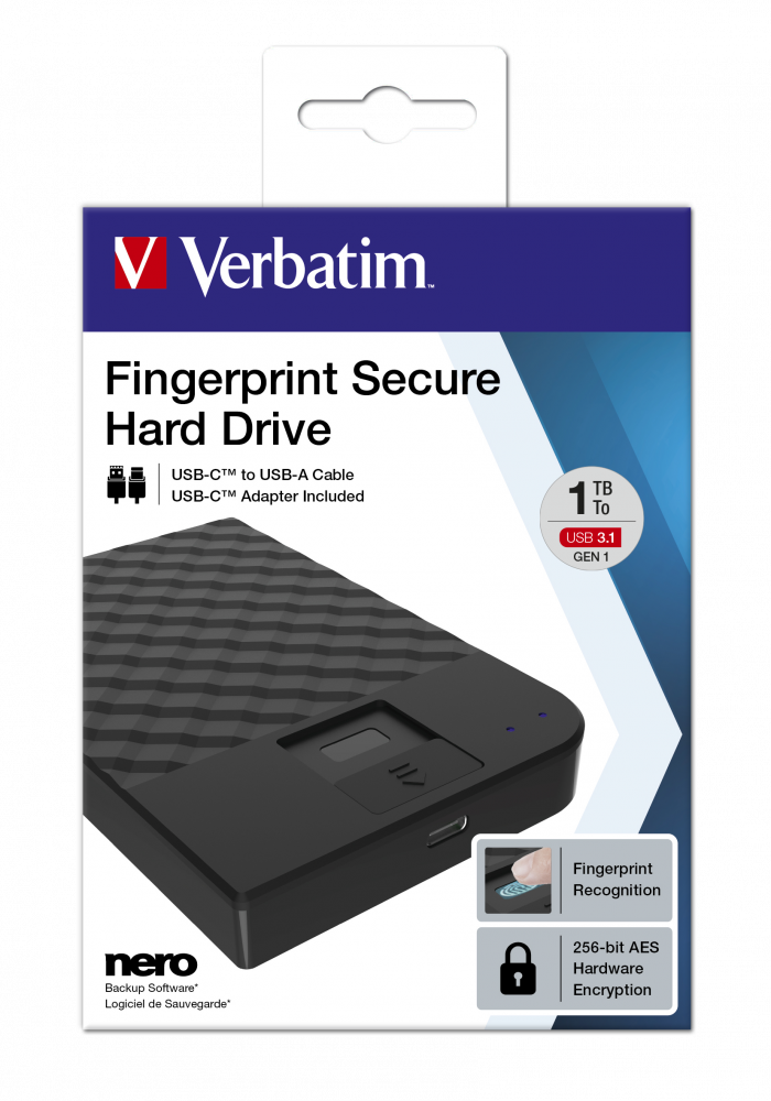 Fingerprint Secure Tragbare Festplatte 1 TB