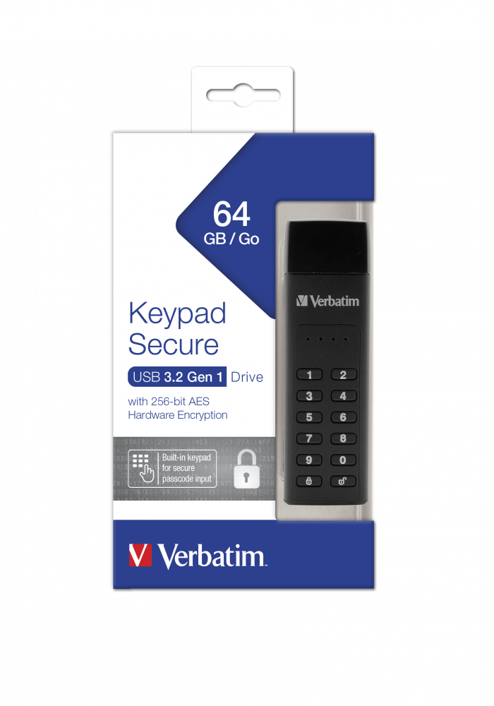 Keypad Secure USB-enhet USB 3.2 Gen 1 - 64 GB