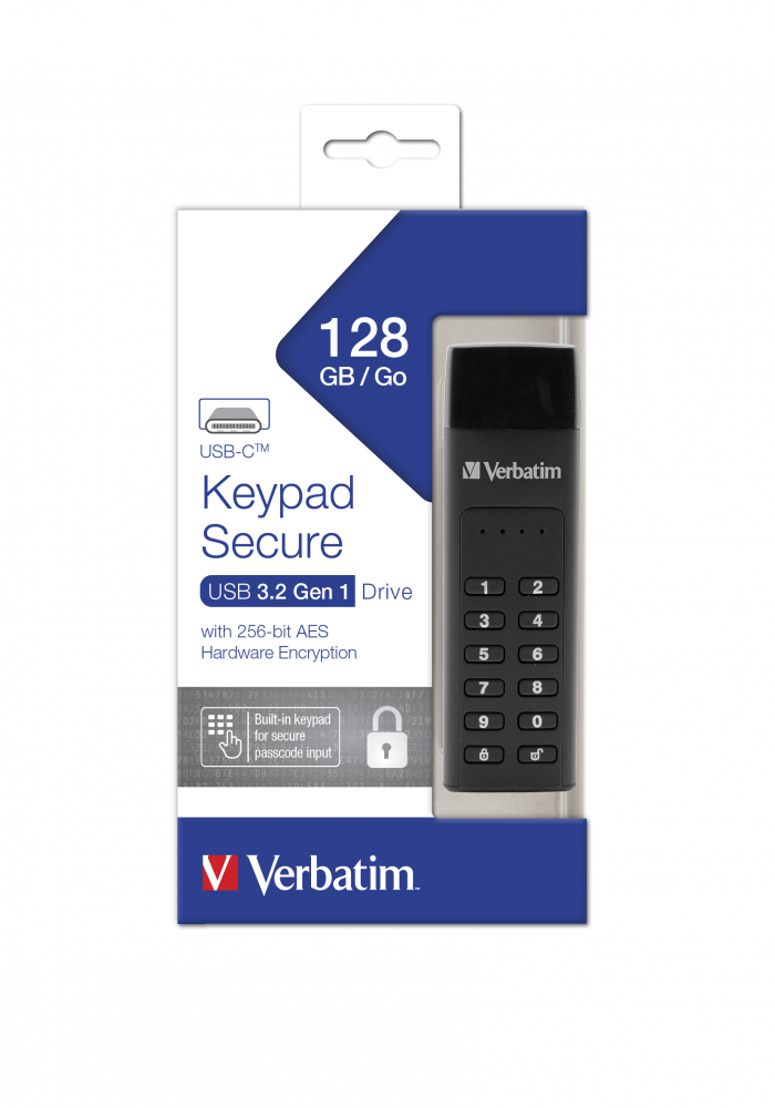 Keypad Secure USB-C Drive 128GB