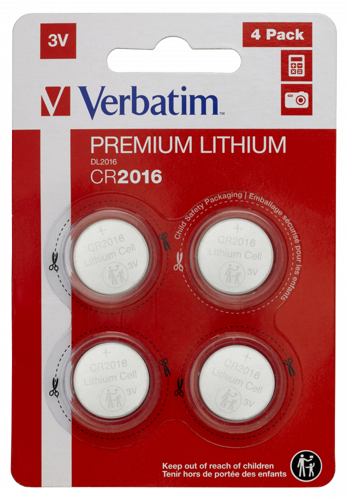 CR2016 Batteria al litio 3 V (confezione da 4)