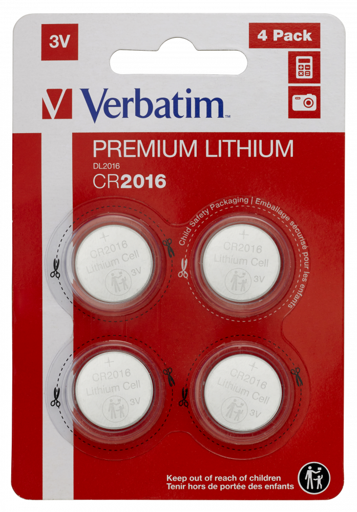 CR2016 3V lithiumbatterij (4-pack)