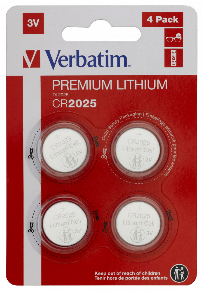 CR2025 3V litiumbatteri (4-pack)