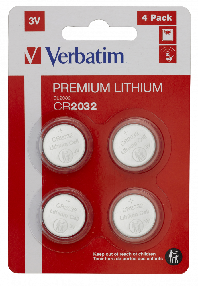 CR2032 3V litiumbatteri (4-pack)