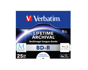 Verbatim MDISC Lifetime Archival BD-R - 5 Pack Jewel Case