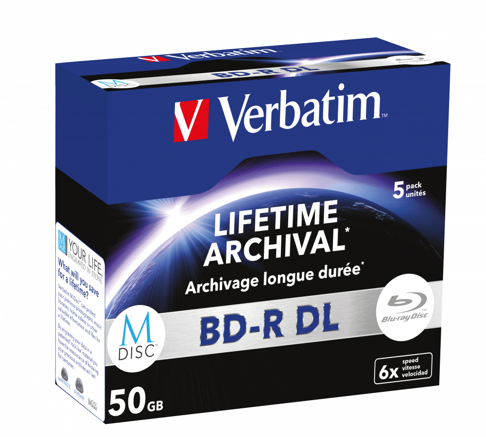 Verbatim MDISC BD-R DL Boîtier, lot de 5