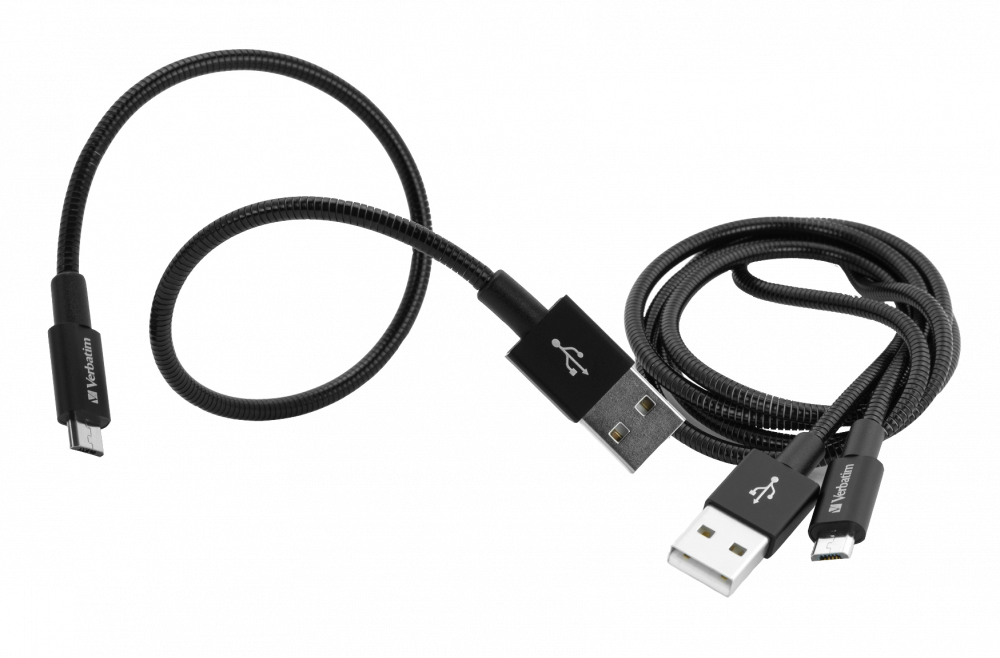 Mikro USB Eşitleme ve Şarj Kablosu 100 cm ve 30 cm Siyah 2'li Paket