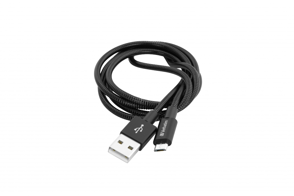 Câble Sync 'n' Charge Micro USB Acier inoxydable couleur NOIR