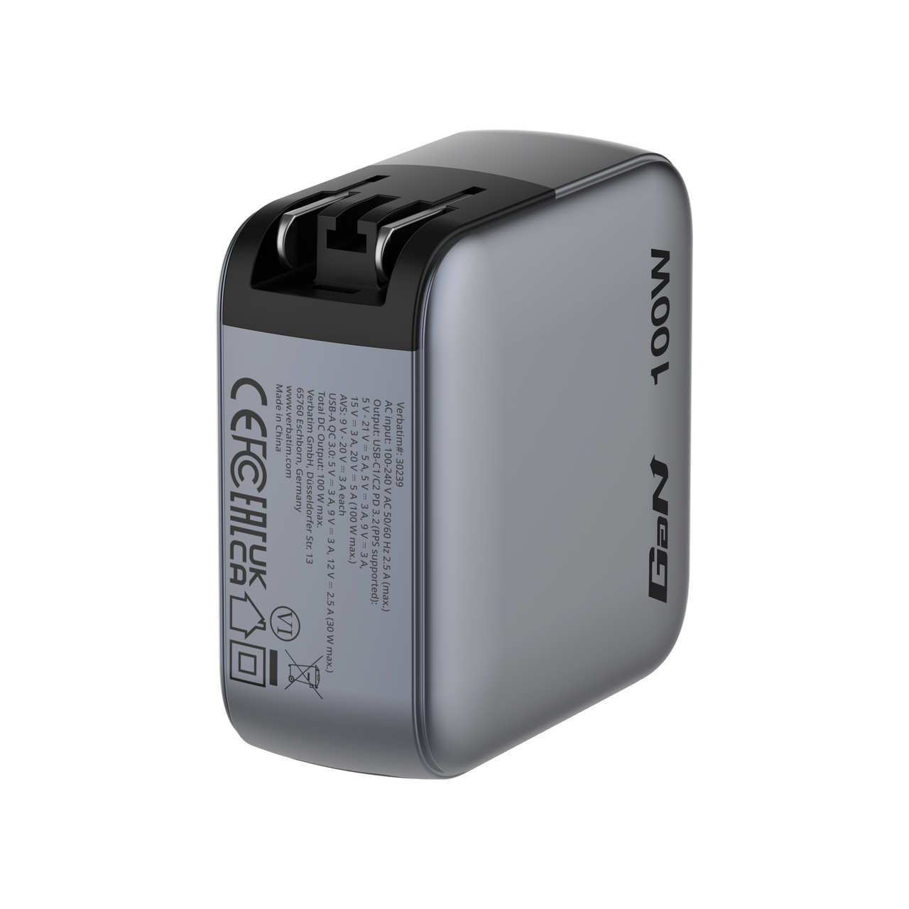 Mini-GaN-Ladegerät mit Display 100 W 3-Port