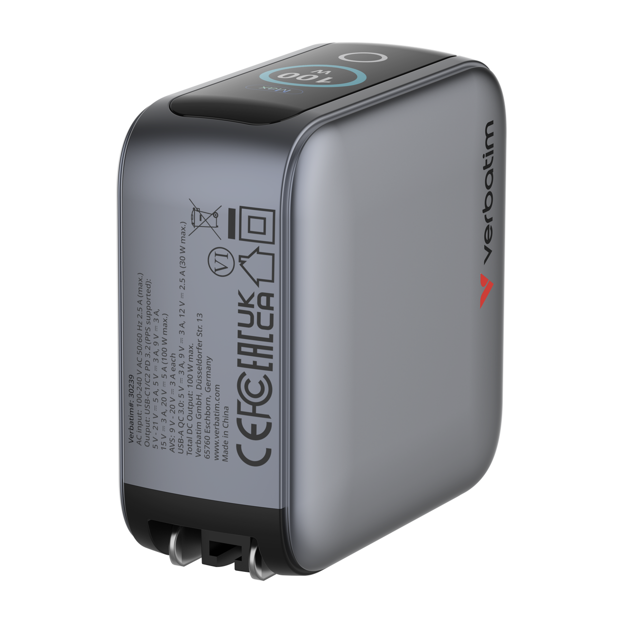 Mini-GaN-Ladegerät mit Display 100 W 3-Port