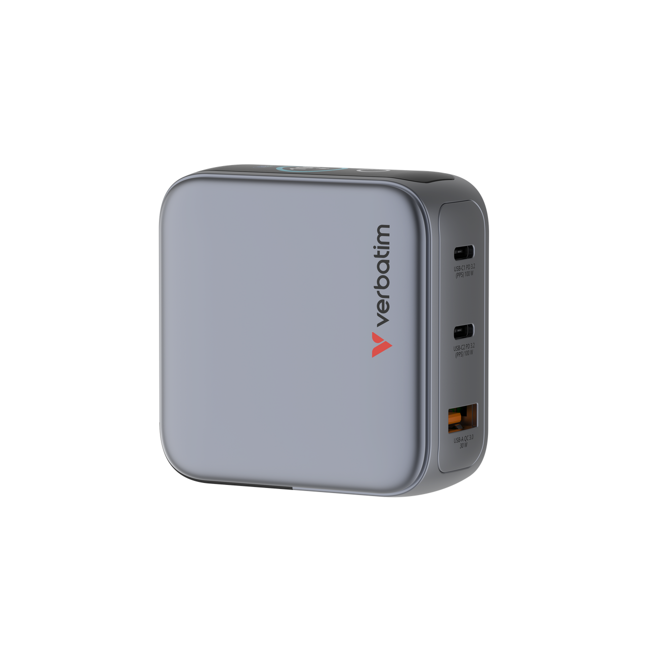 Mini cargador GaN con pantalla 100W 3 puertos