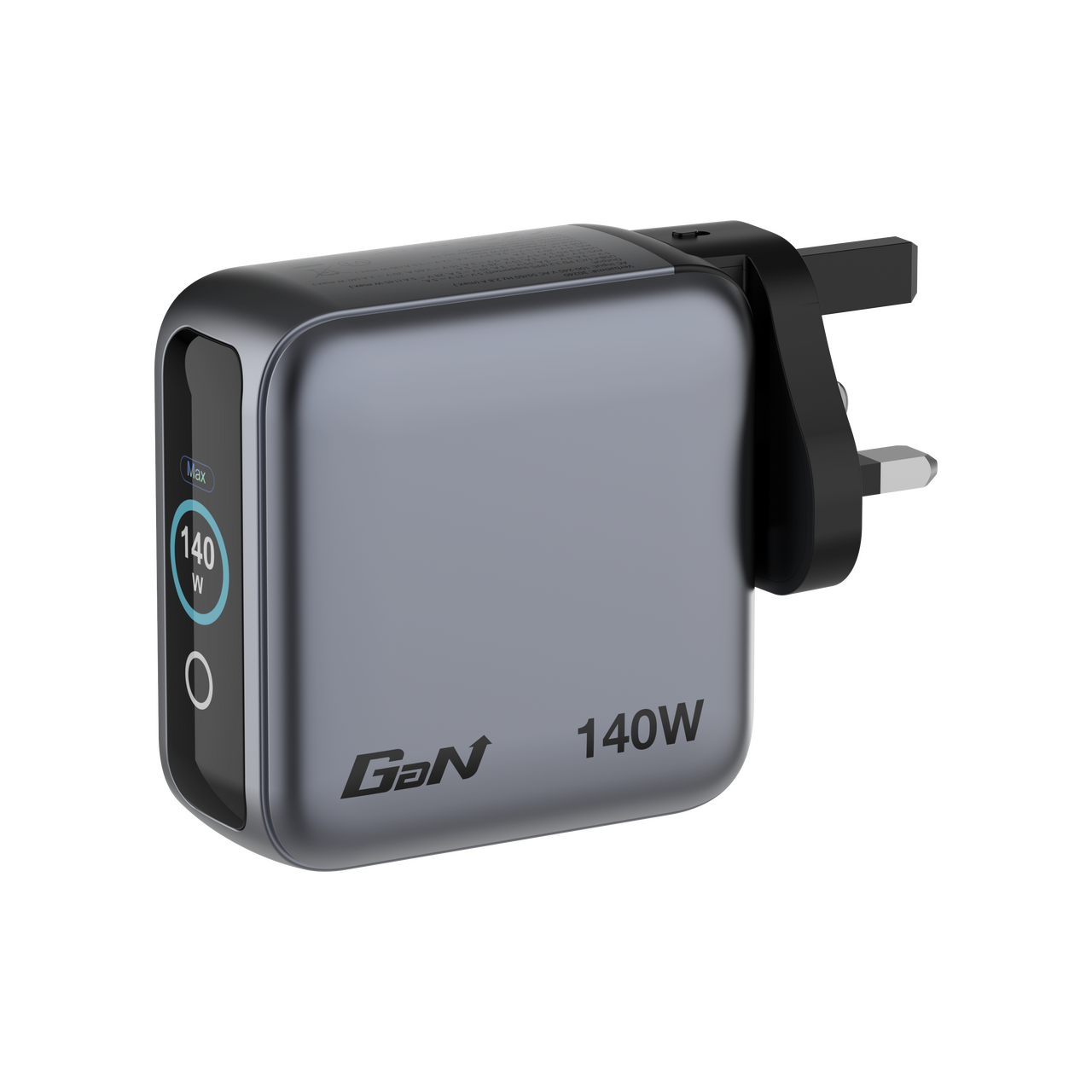 Mini GaN-oplader med display 140W 4-porte