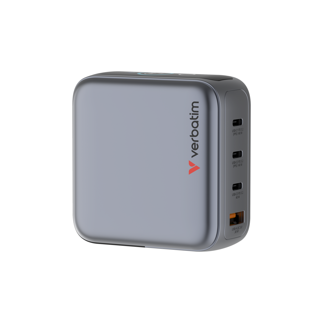 Mini cargador GaN con pantalla 140W 4 puertos