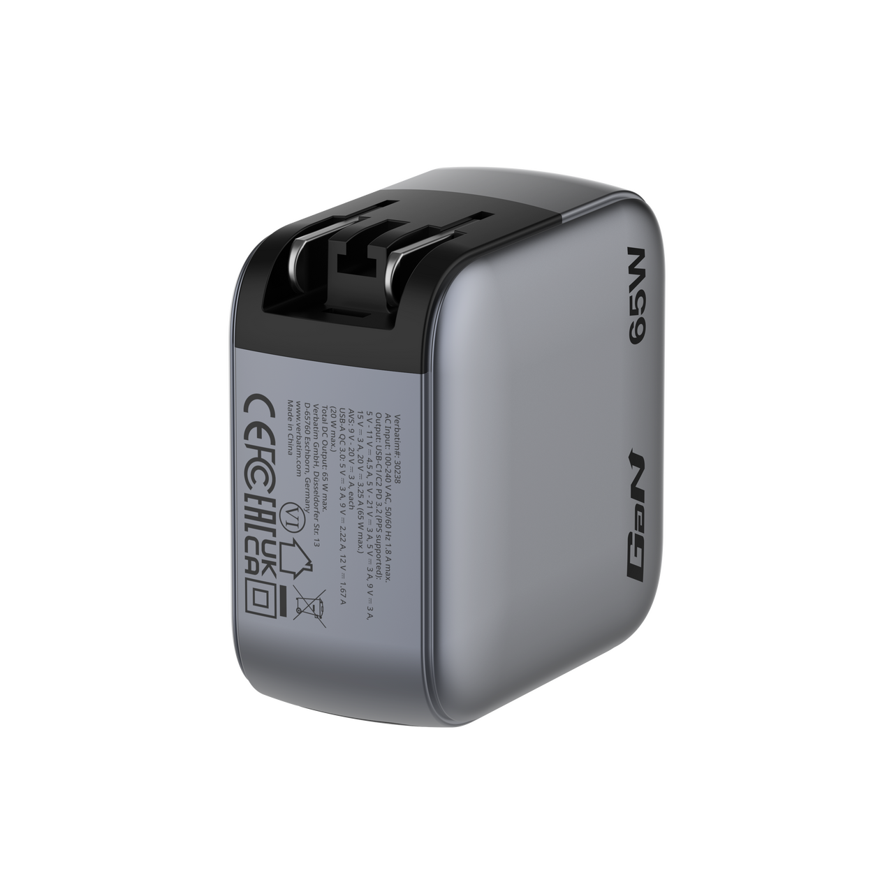 Mini-GaN-Ladegerät mit Display 65 W 3-Port