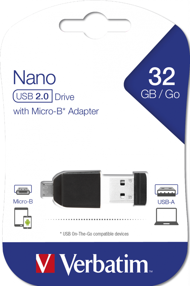 USB-накопитель NANO с адаптером микро-USB, 32 ГБ