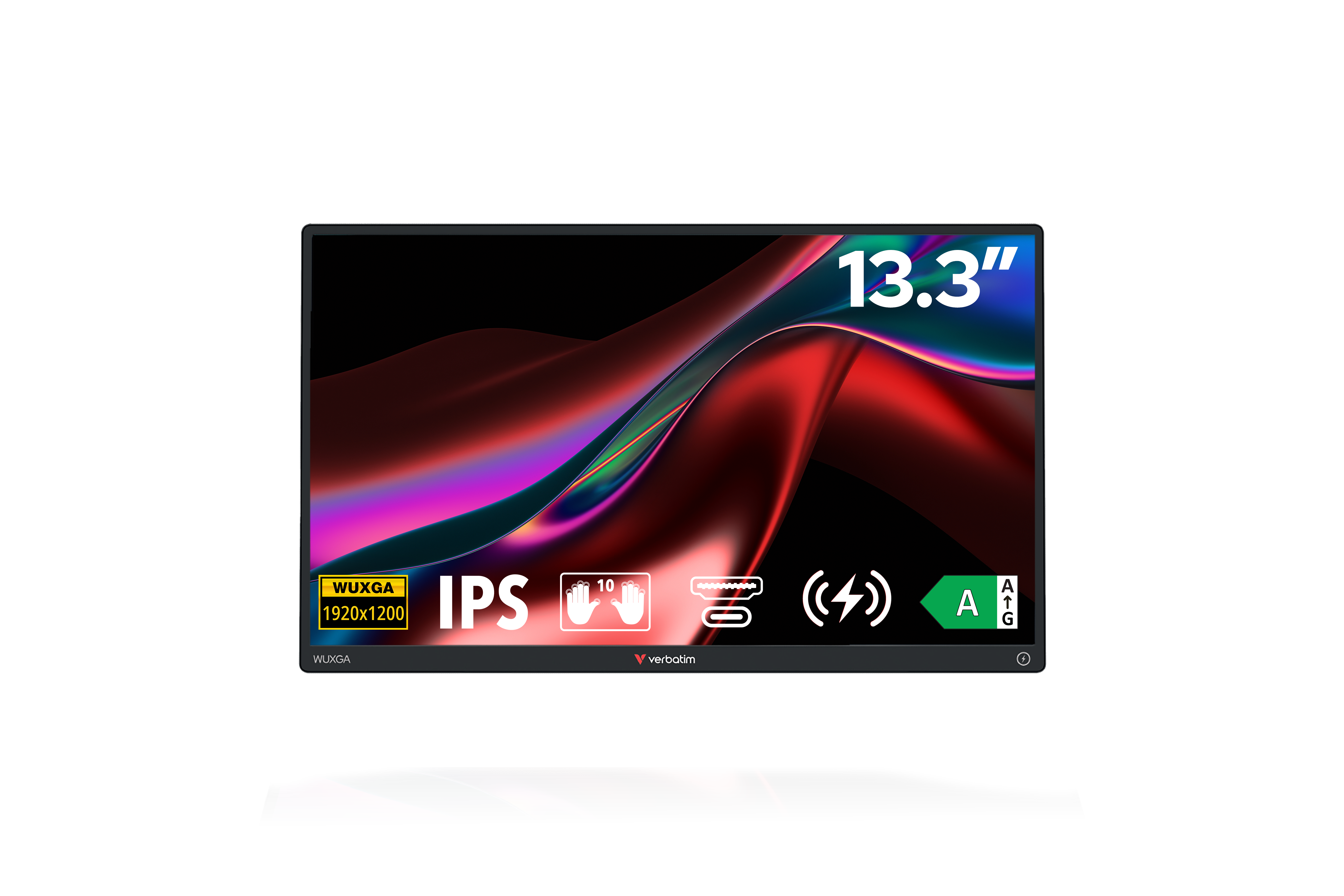 Portable Touchscreen Monitor 13.3" WUXGA Resolution & Wireless Power Supply