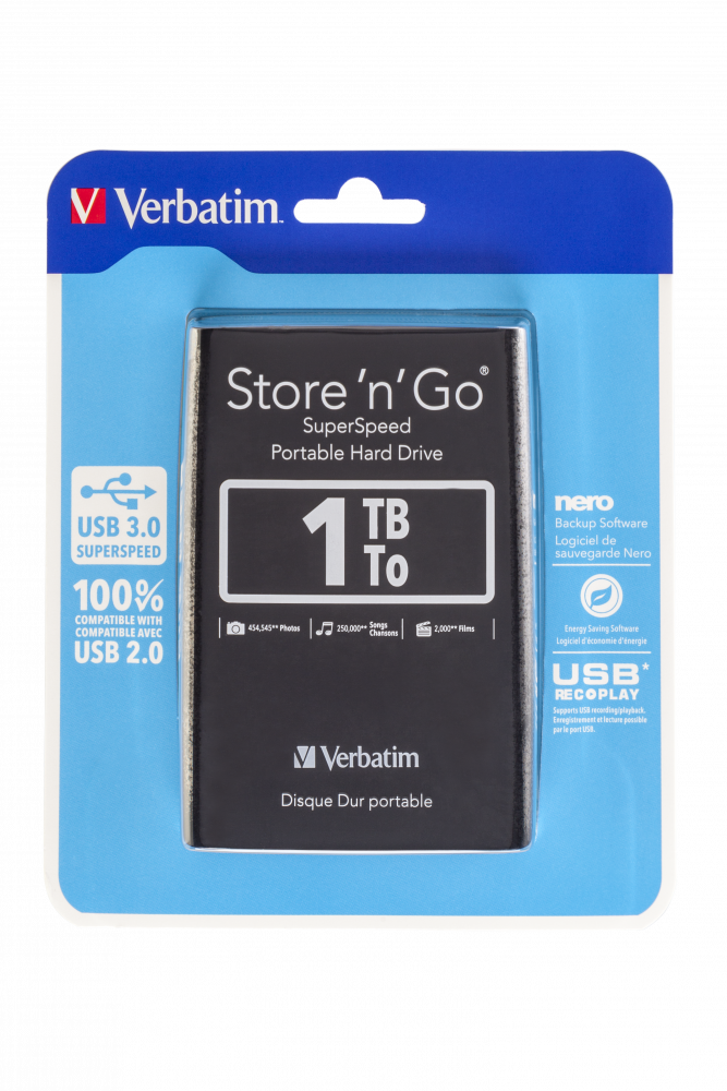 Store 'n' Go USB 3.0 Disco Duro Portátil de 1 TB en color Negro