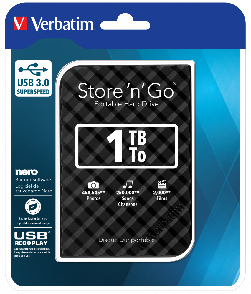 USB Store 'n' Go 3.0 Disque dur portable 1 To, noir