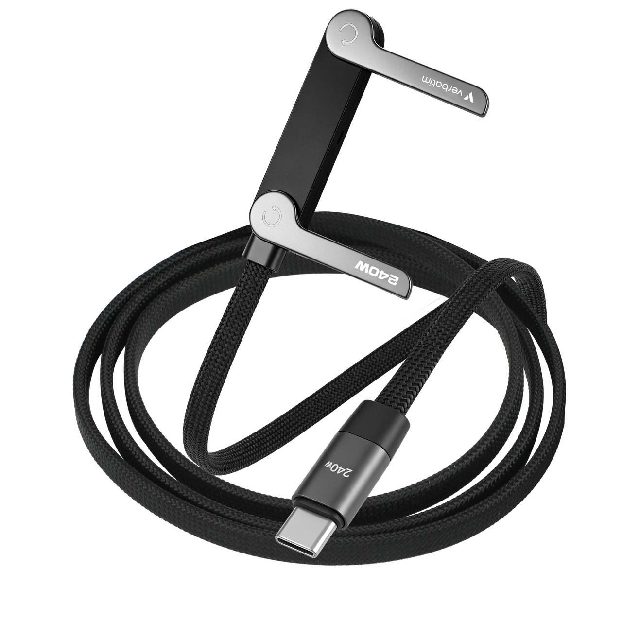 USB-C na USB-C kabel za sinkronizaciju i punjenje, 240 W, s držačem za telefon