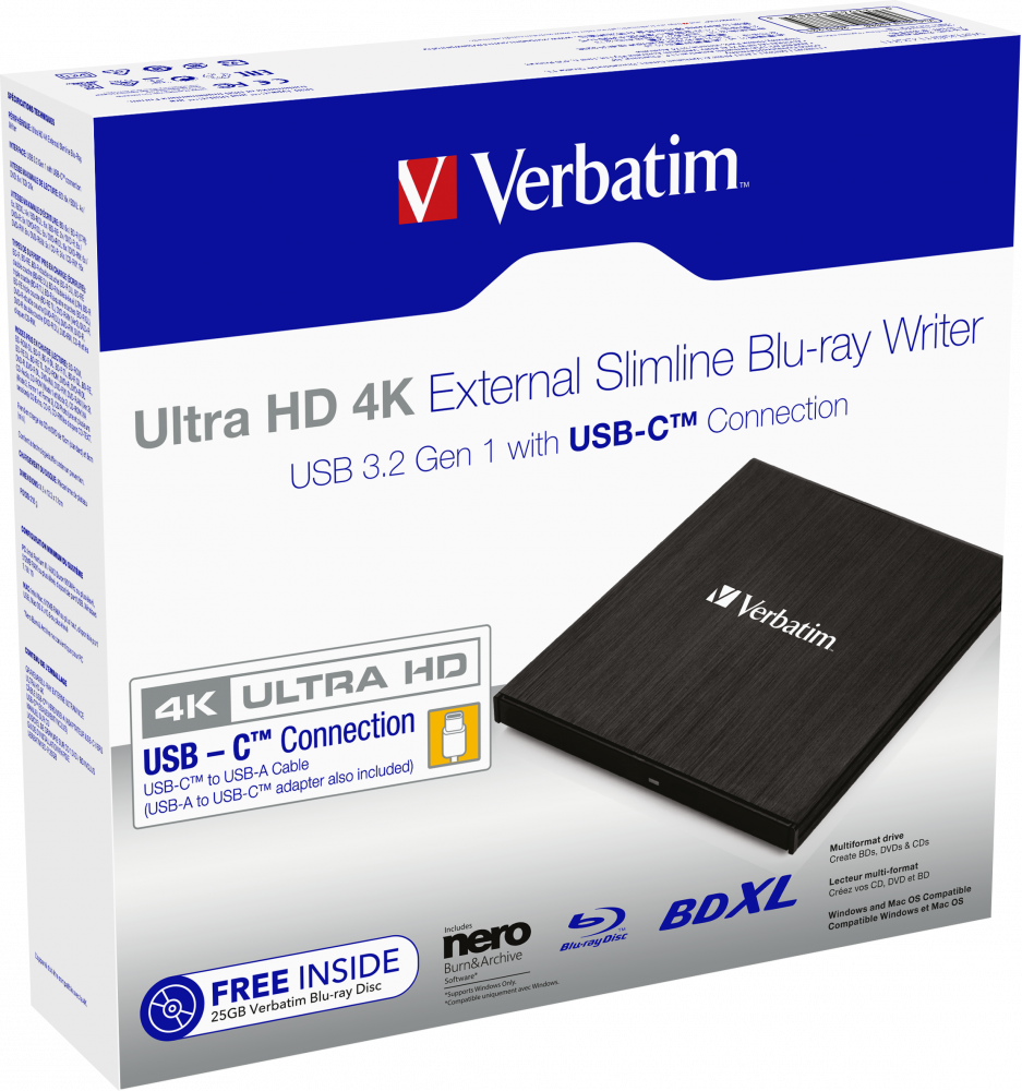 Graveur Blu-ray externe ultramince 4K Ultra HD