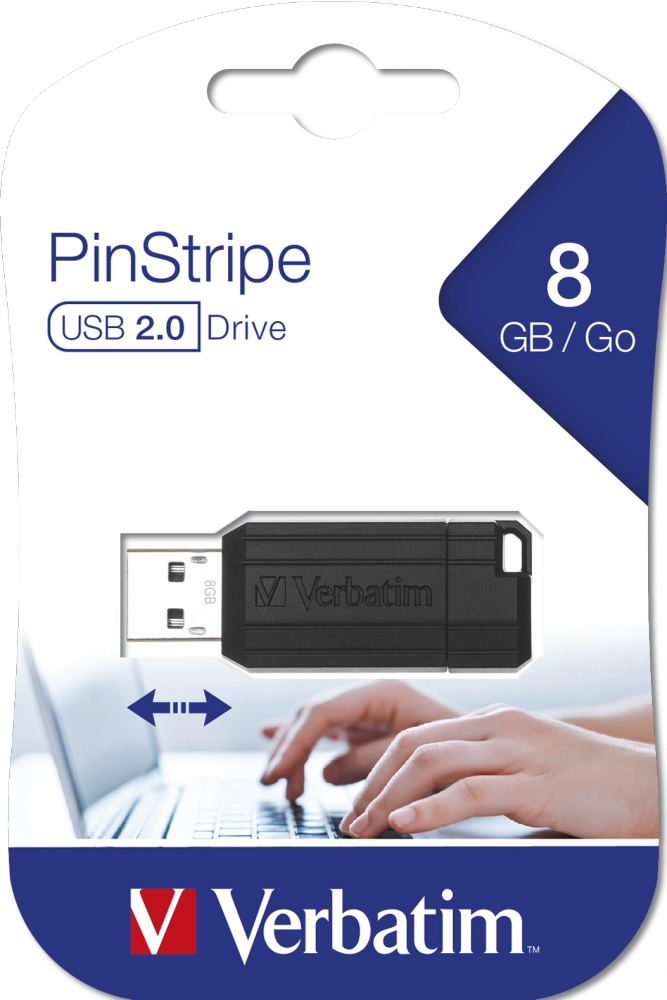 PinStripe USB-drev 8GB sort