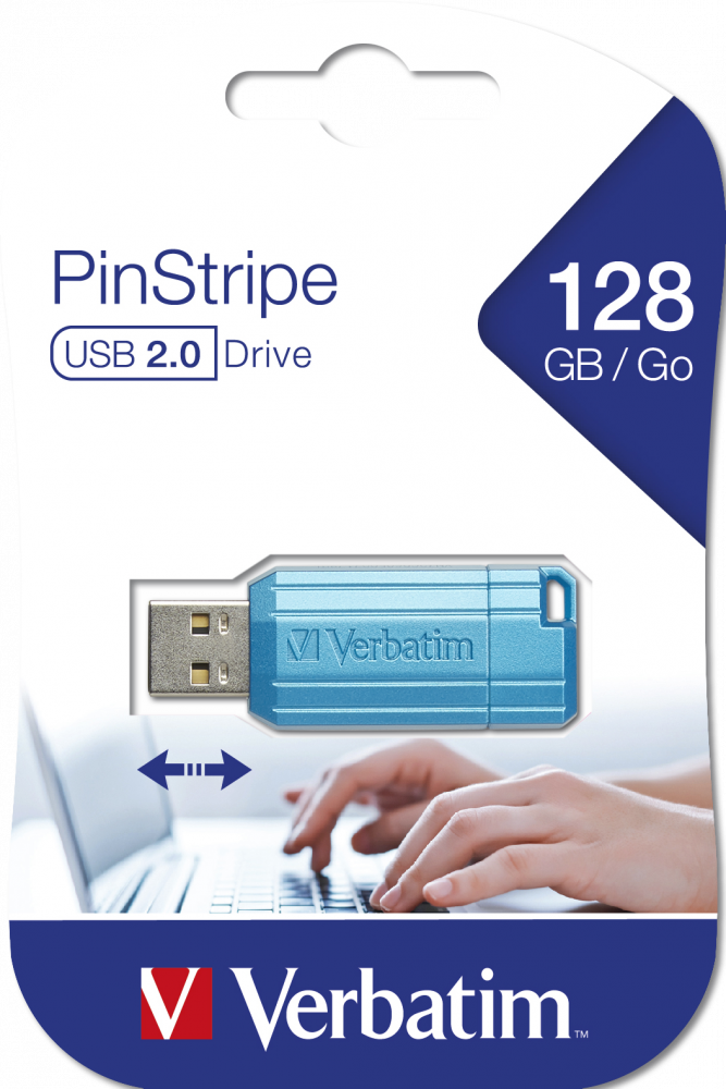 Napęd PinStripe USB Drive 128GB Karaibski niebieski