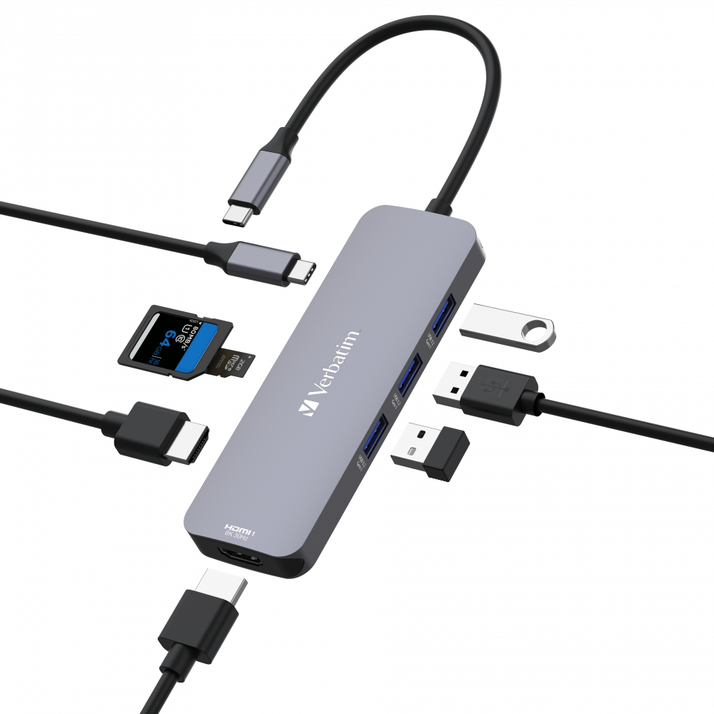 USB-C Pro multiporthubb CMH-08: 8 portar