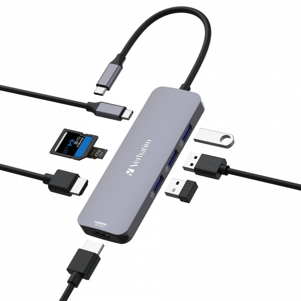 Hub multipuerto USB-C Pro CMH-08: 8 puertos