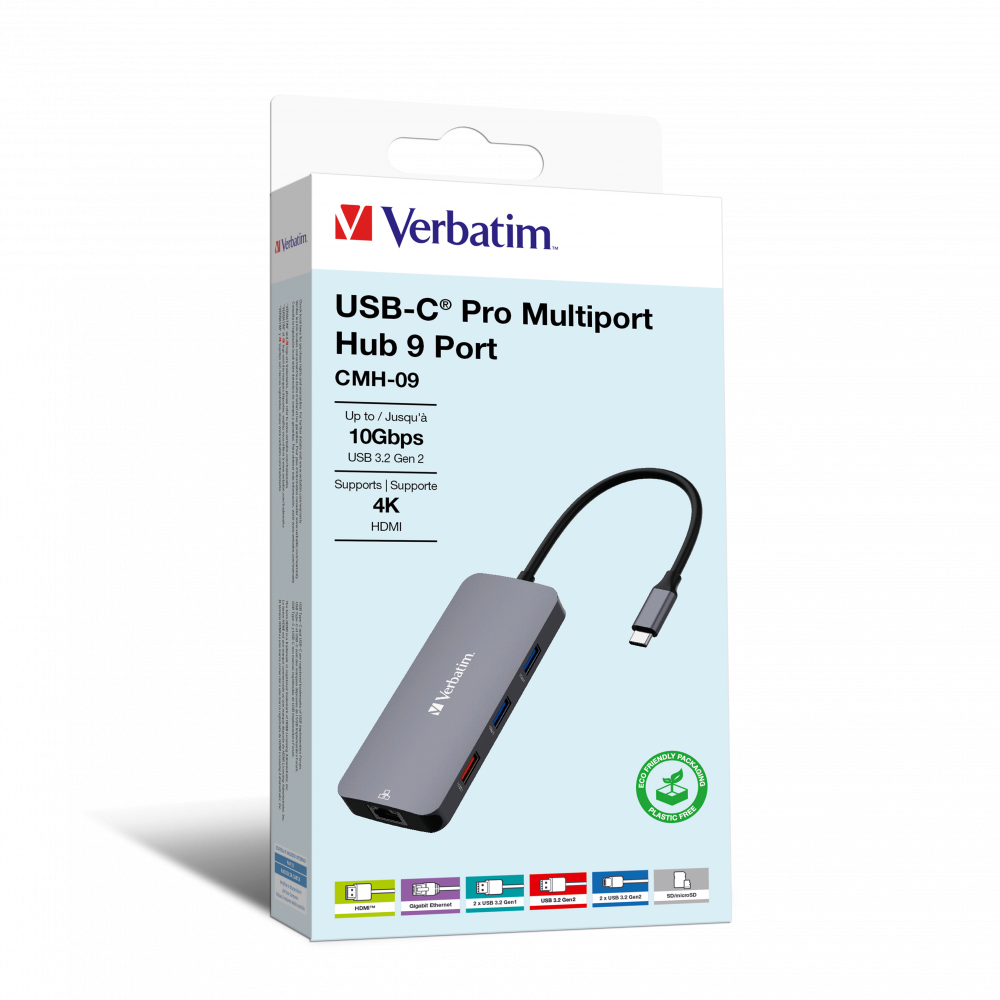 Hub multipuerto USB-C Pro CMH-09: 9 puertos