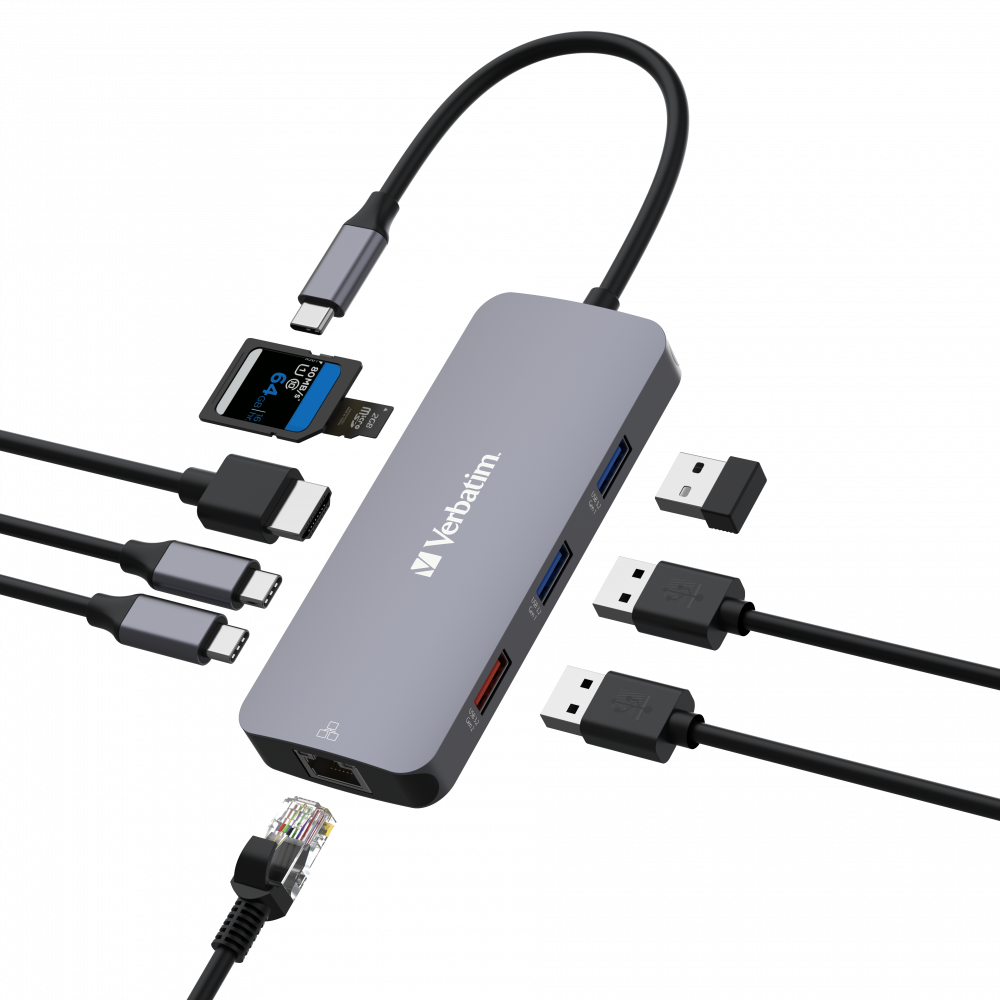 Hub multipuerto USB-C Pro CMH-09: 9 puertos