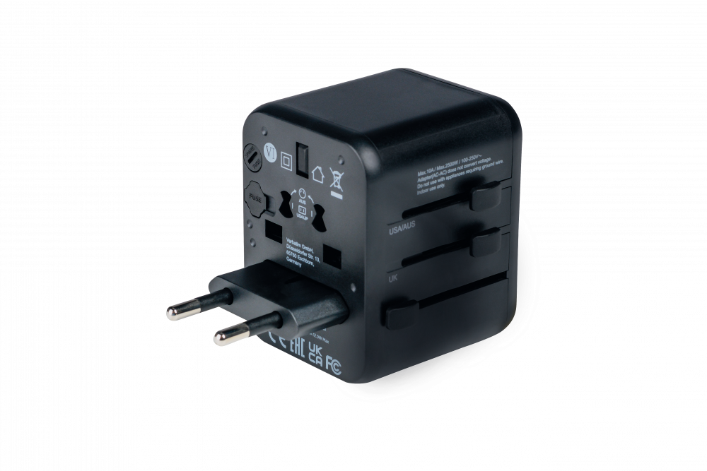 Universal Travel Adapter UTA-01 Plug with 2 x USB-A ports