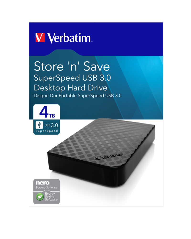 Verbatim Store 'n' Save 4TB USB 3.0 | Store 'n' Save SuperSpeed